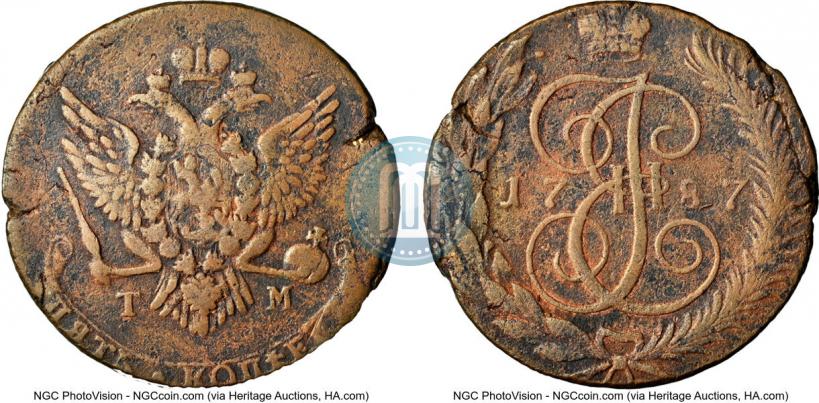 Фото 5 копеек 1787 года ТМ 