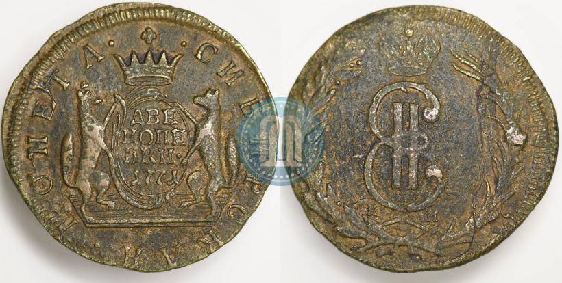 Фото 2 копейки 1771 года КМ 