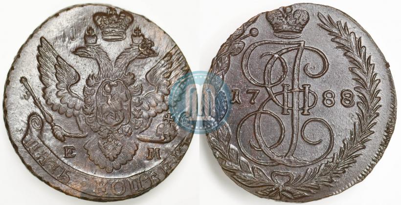 Фото 5 копеек 1788 года ЕМ 