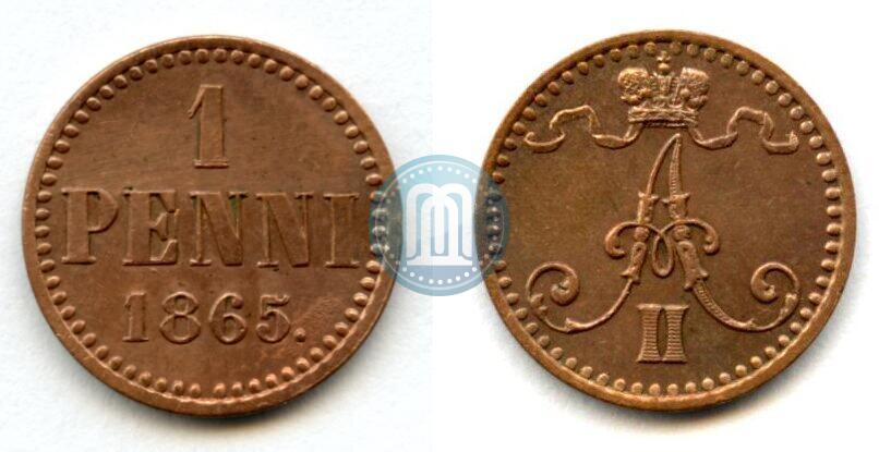 Фото 1 пенни 1865 года  