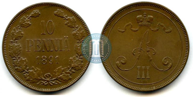 Фото 10 пенни 1891 года  
