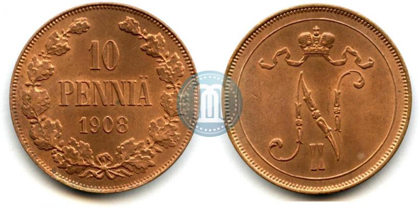Фото 10 пенни 1908 года  