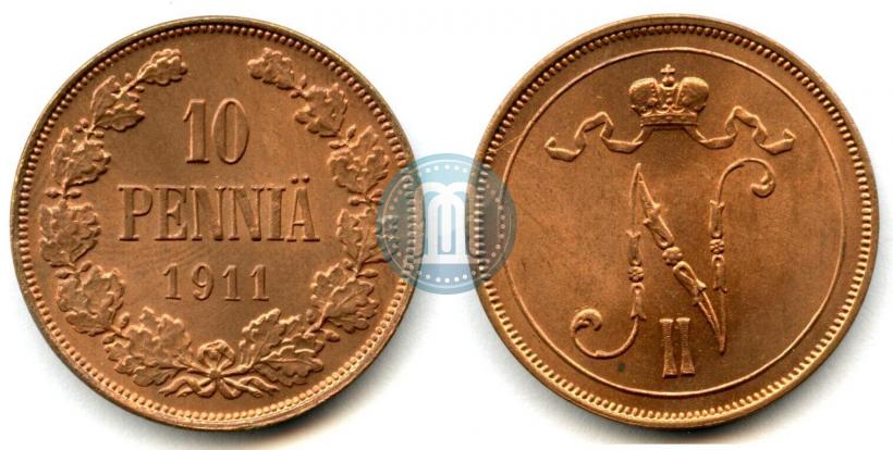 Фото 10 пенни 1911 года  
