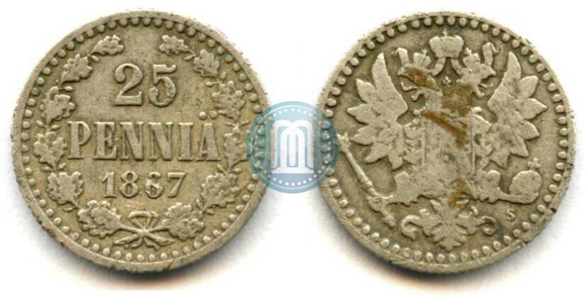 Фото 25 пенни 1867 года S 