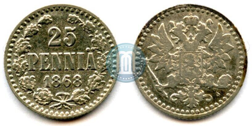 Фото 25 пенни 1868 года S 
