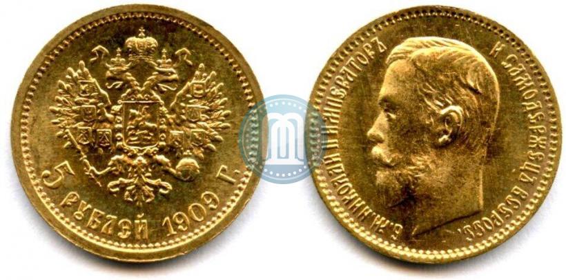 Picture 5 roubles 1909 year (ЭБ) 