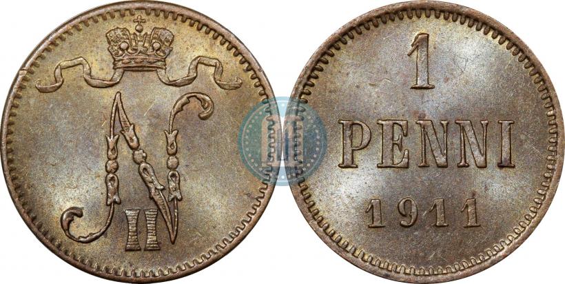 Фото 1 пенни 1911 года  