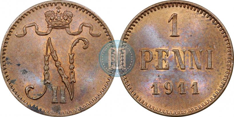 Фото 1 пенни 1911 года  