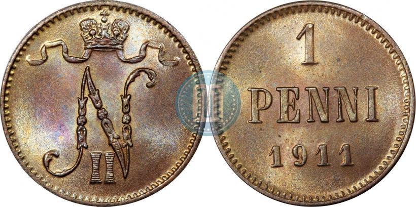 Фото 1 пенни 1911 года  