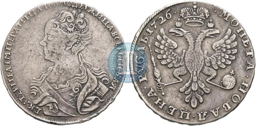 Picture 1 rouble 1726 year  "Moscow type, portrait turned to the left"