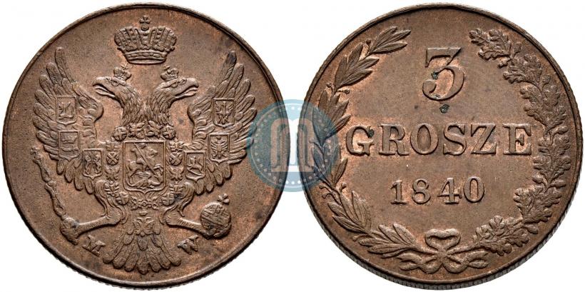 Picture 3 grosze 1840 year MW 