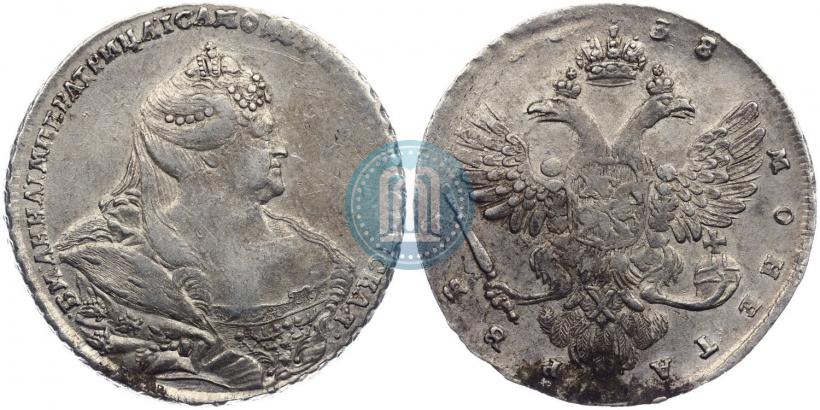 Picture 1 rouble 1738 year  "Moscow type"
