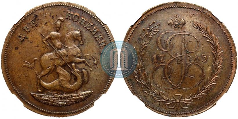 Picture 2 kopecks 1765 year  
