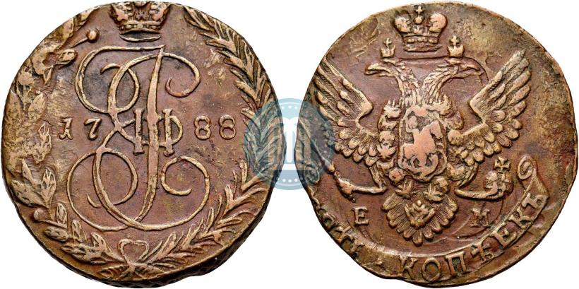 Picture 5 kopecks 1788 year ЕМ 