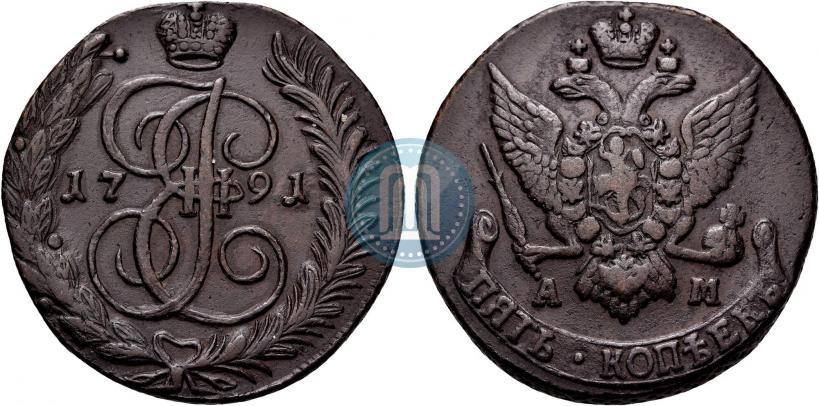 Picture 5 kopecks 1791 year АМ 