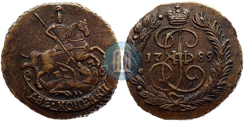 Picture 2 kopecks 1789 year ЕМ 