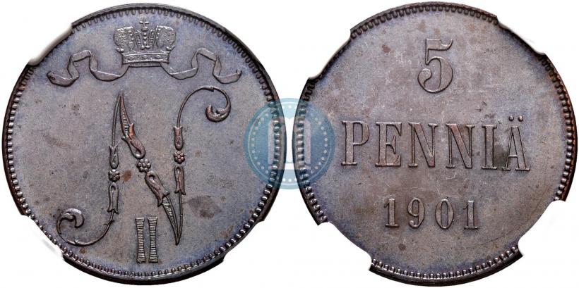 Picture 5 pennia 1901 year  