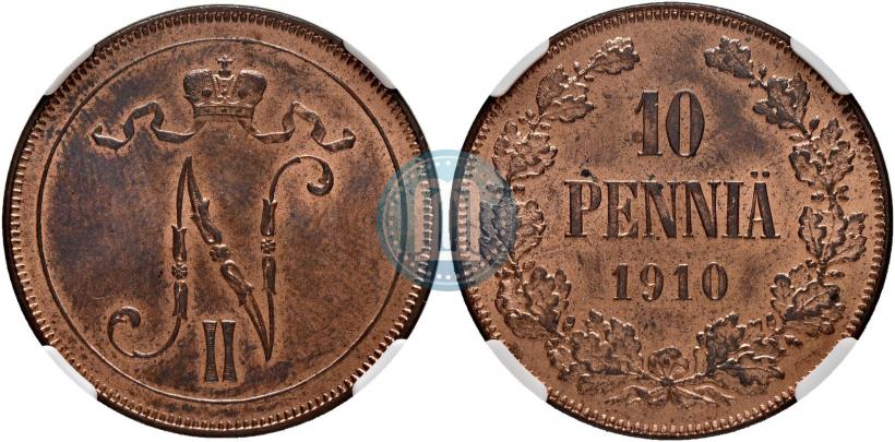 Picture 10 pennia 1910 year  