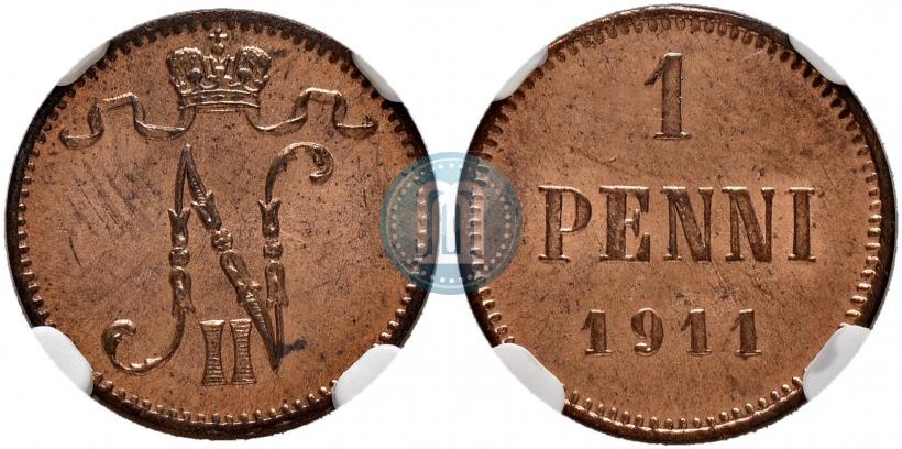 Фото 1 пенни 1911 года  
