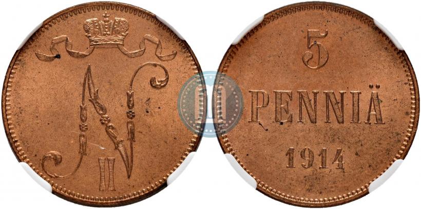 Фото 5 пенни 1914 года  