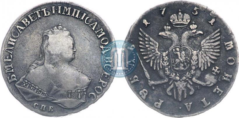Picture 1 rouble 1751 year СПБ-IМ 