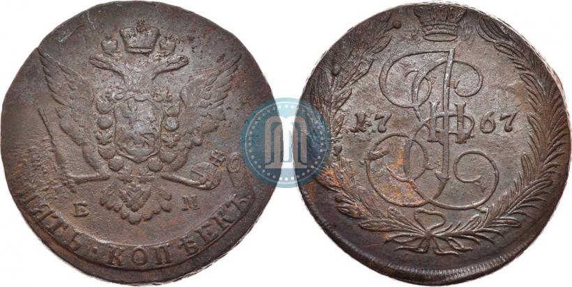 Фото 5 копеек 1767 года ЕМ 