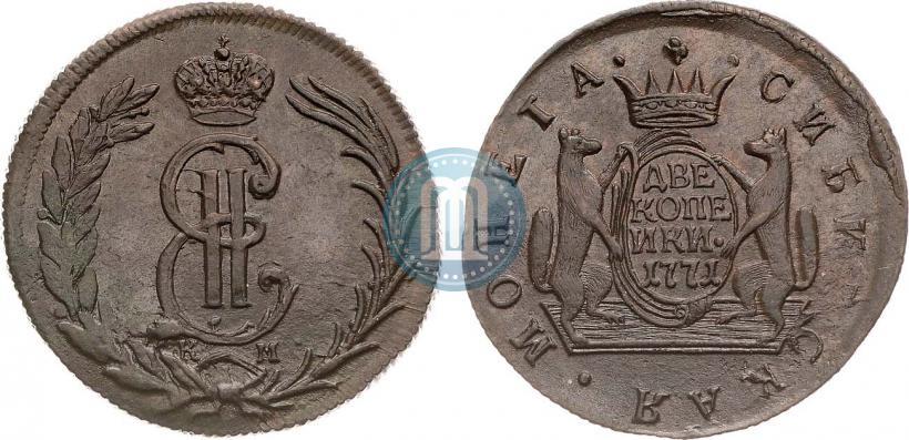Фото 2 копейки 1771 года КМ 