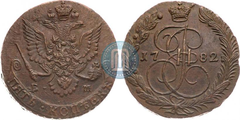Фото 5 копеек 1782 года ЕМ 