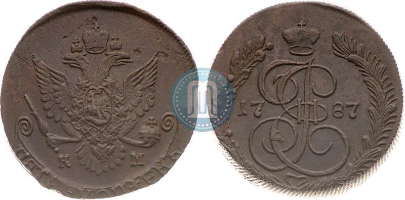 Фото 5 копеек 1787 года КМ 