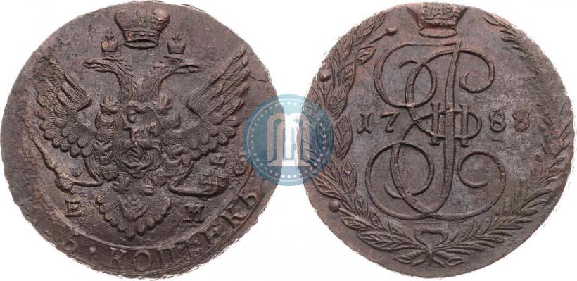Picture 5 kopecks 1788 year ЕМ 