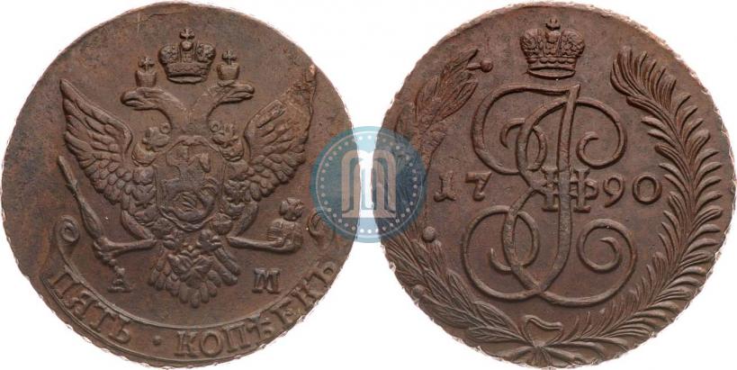 Picture 5 kopecks 1790 year АМ 
