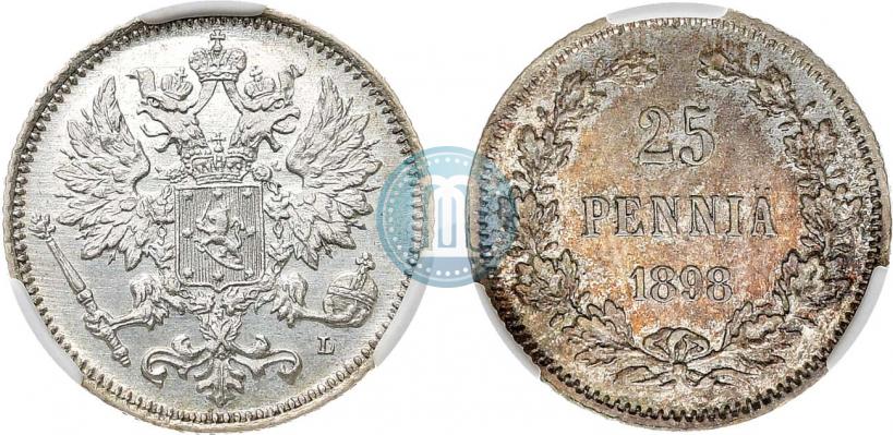 Picture 25 pennia 1898 year L 