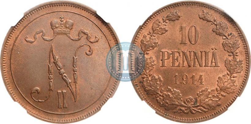 Picture 10 pennia 1914 year  