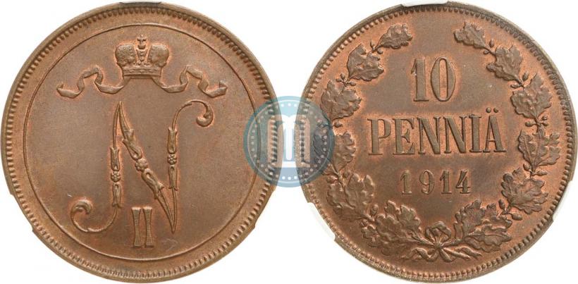 Picture 10 pennia 1914 year  