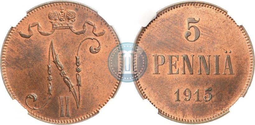 Picture 5 pennia 1915 year  