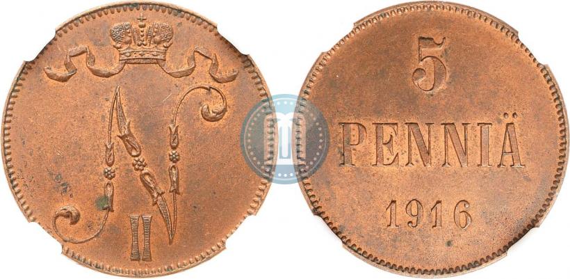 Фото 5 пенни 1916 года  