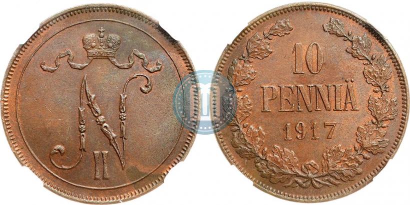 Picture 10 pennia 1917 year  