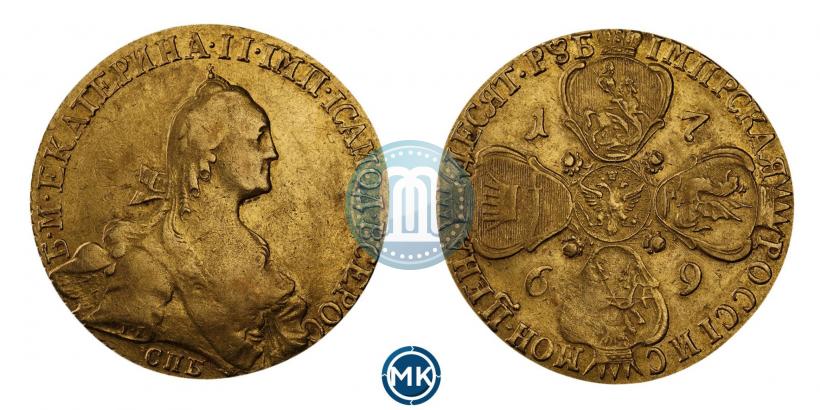 Фото 10 рублей 1769 года СПБ 