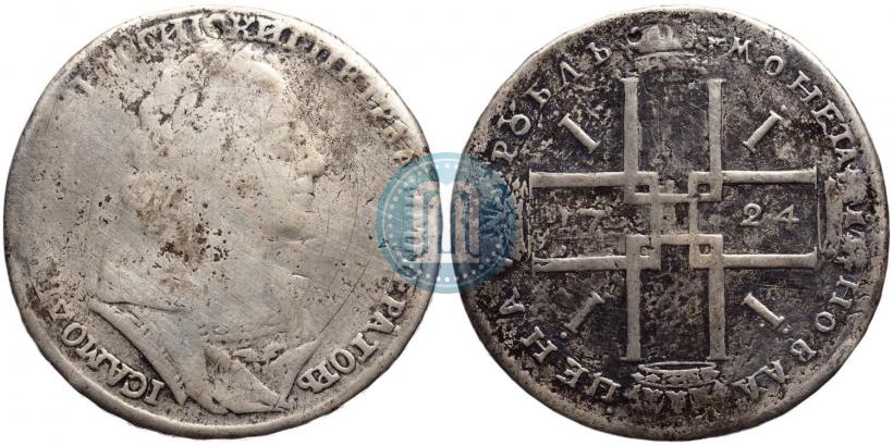 Picture 1 rouble 1724 year  "Portrait in ancient armour"