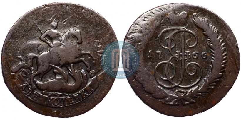 Picture 2 kopecks 1766 year СПМ 
