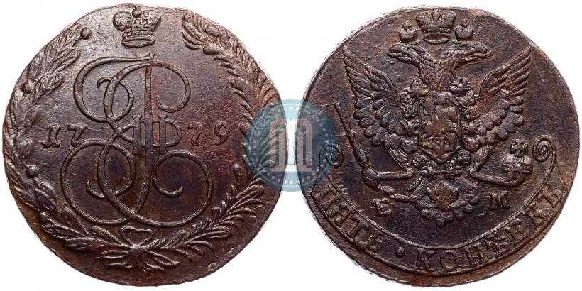 Picture 5 kopecks 1779 year ЕМ 