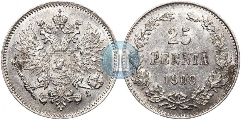 Picture 25 pennia 1909 year L 