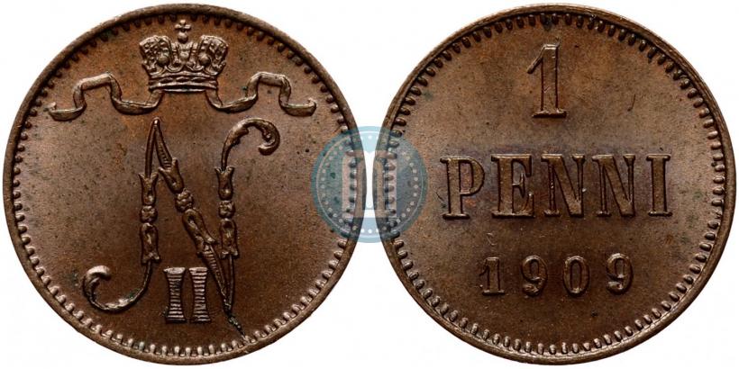 Picture 1 penni 1909 year  