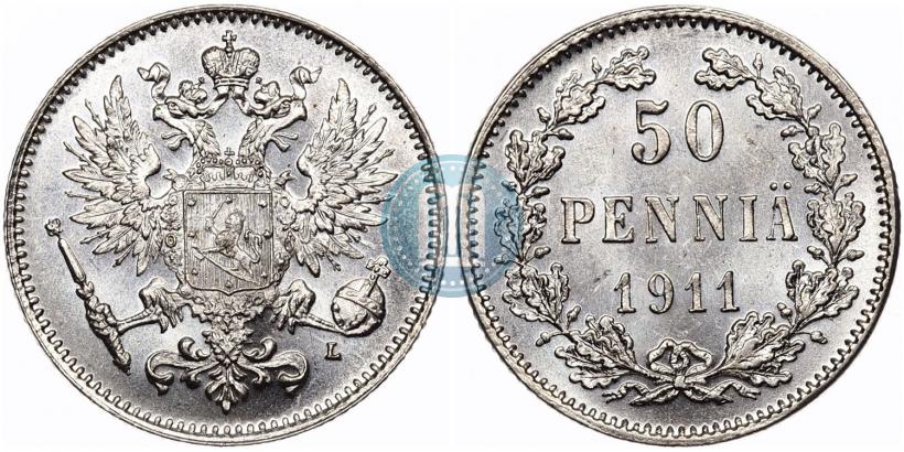 Picture 50 pennia 1911 year L 
