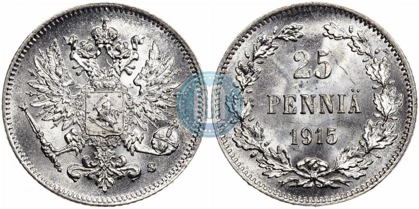 Picture 25 pennia 1915 year S 