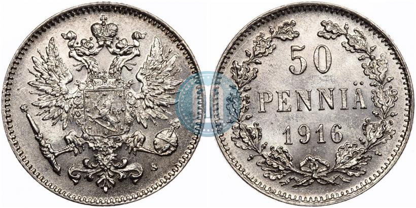 Фото 50 пенни 1916 года S 