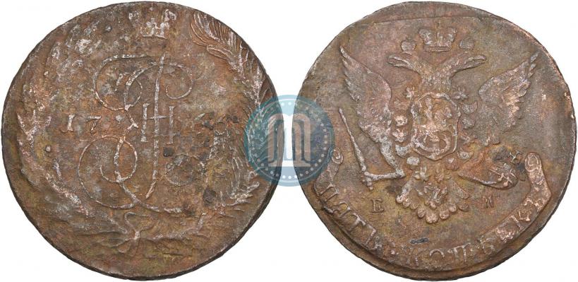 Фото 5 копеек 1766 года ЕМ 