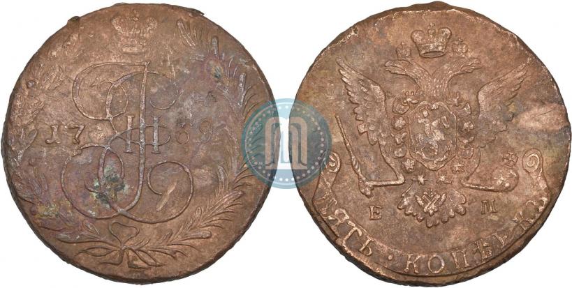 Фото 5 копеек 1769 года ЕМ 