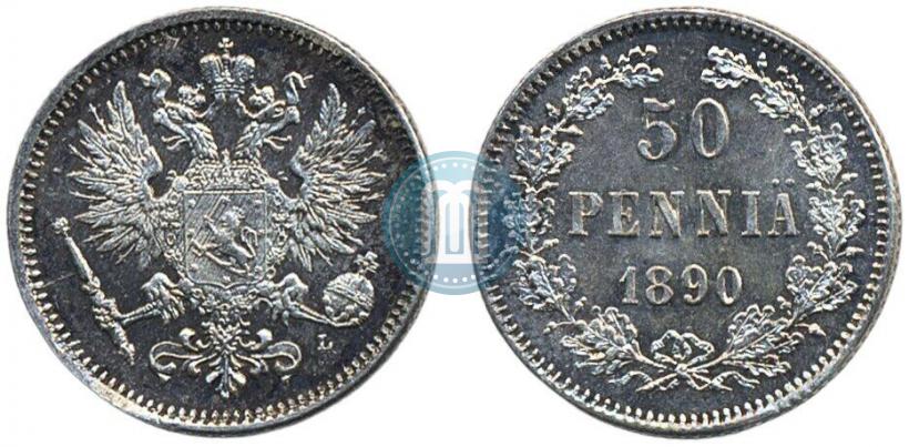 Picture 50 pennia 1890 year L 