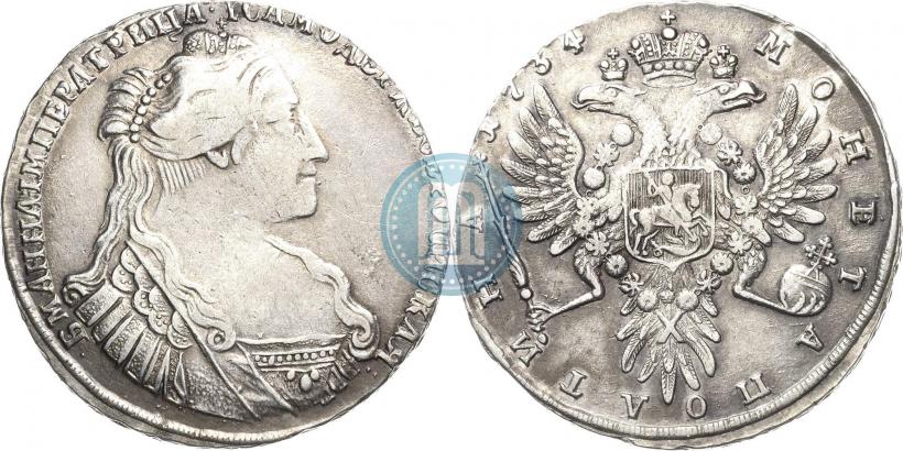 Фото Полтина 1727 года СПБ "Петербургский тип"